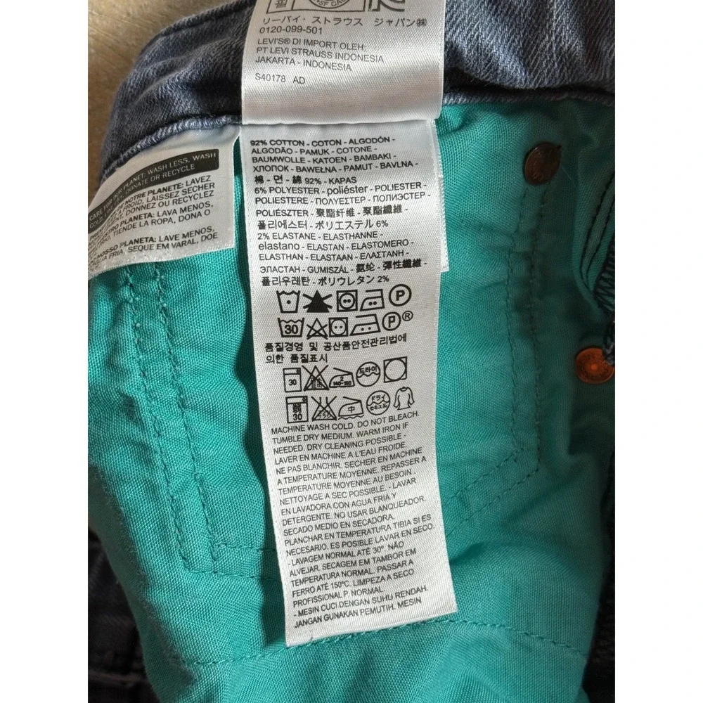 Levis 511 Slim Fit Gray Blue Jeans Mens 34x32 Stretch Denim Pants-2406
